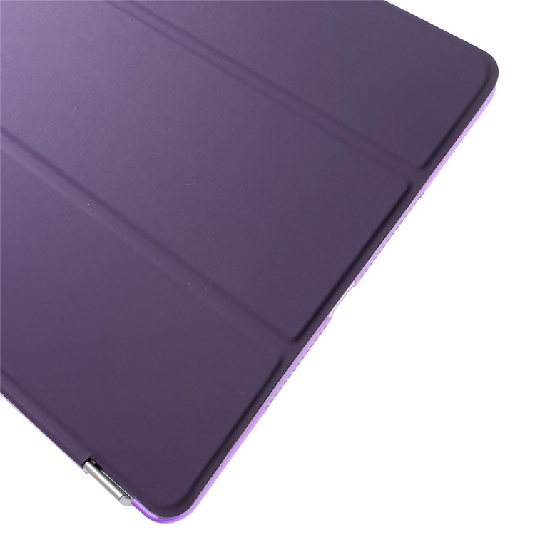 Purple Tri-fold Leather Single Front Smart Cover + Back Plastic Case for iPad Air 2-9