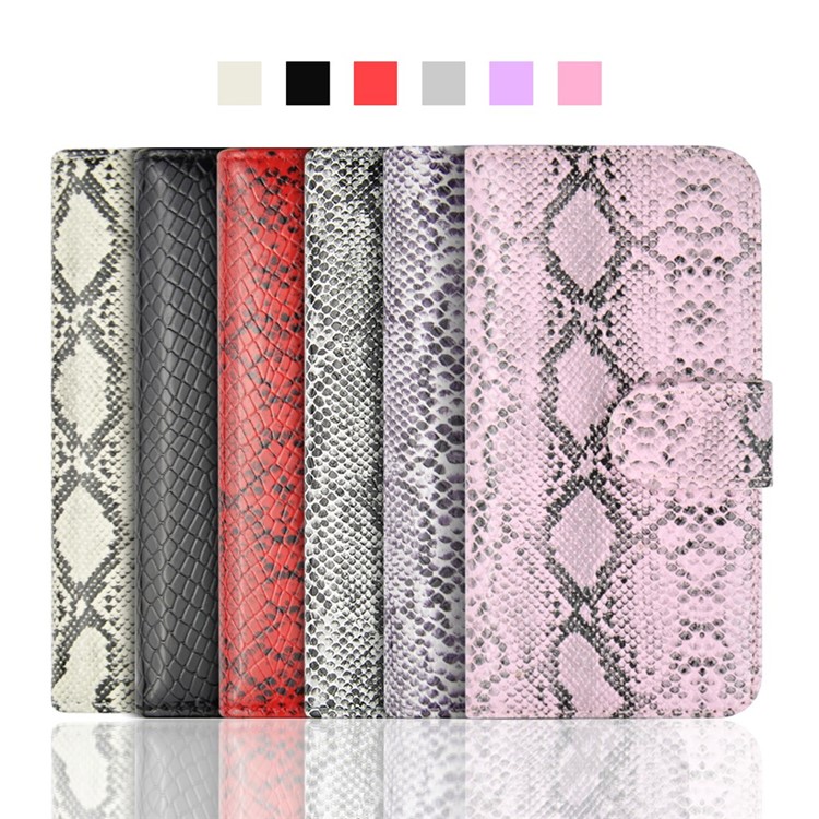 Snake Texture Grain Leather Wallet Stand Case for iPhone 6 Plus / 6s Plus - Black-6