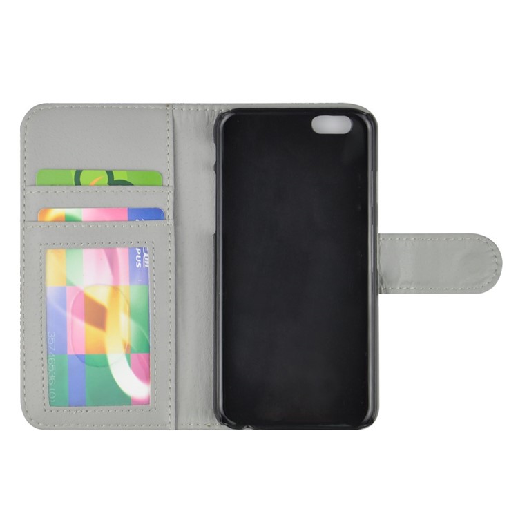 Snake Texture Grain Leather Wallet Stand Case for iPhone 6 Plus / 6s Plus - Grey-4