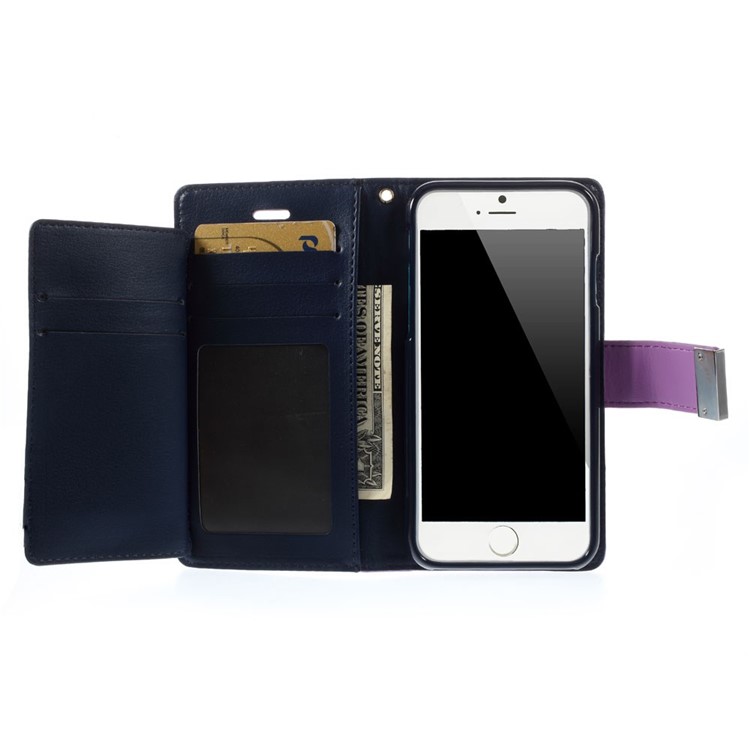 Mercury GOOSPERY Rich Diary Leather Wallet Protective Shell for iPhone 6 Plus / 6s Plus - Purple-5
