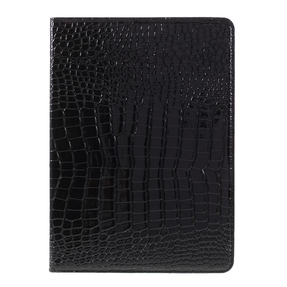 Krokodil Textur Leder Brieftasche Halterung Fall Für IPad Air 2 - Schwarz-1