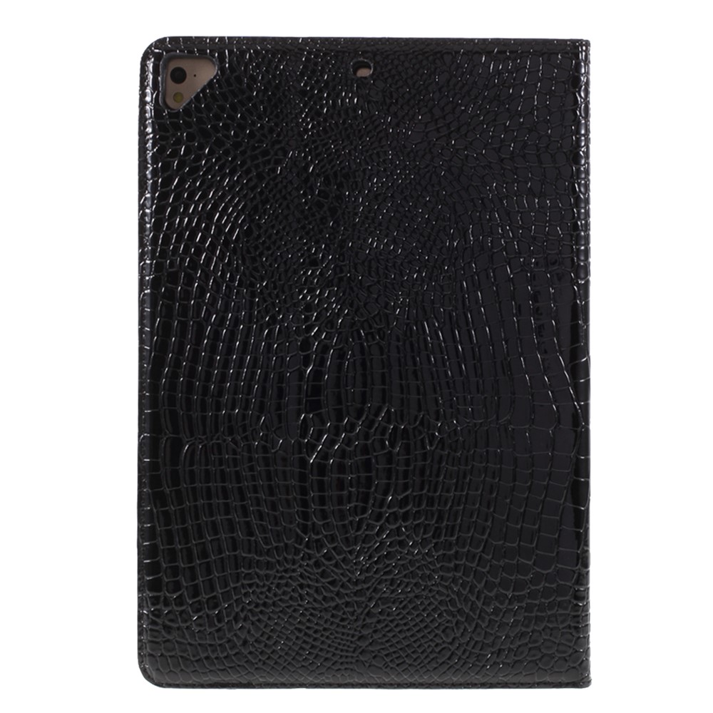 Krokodil Textur Leder Brieftasche Halterung Fall Für IPad Air 2 - Schwarz-3