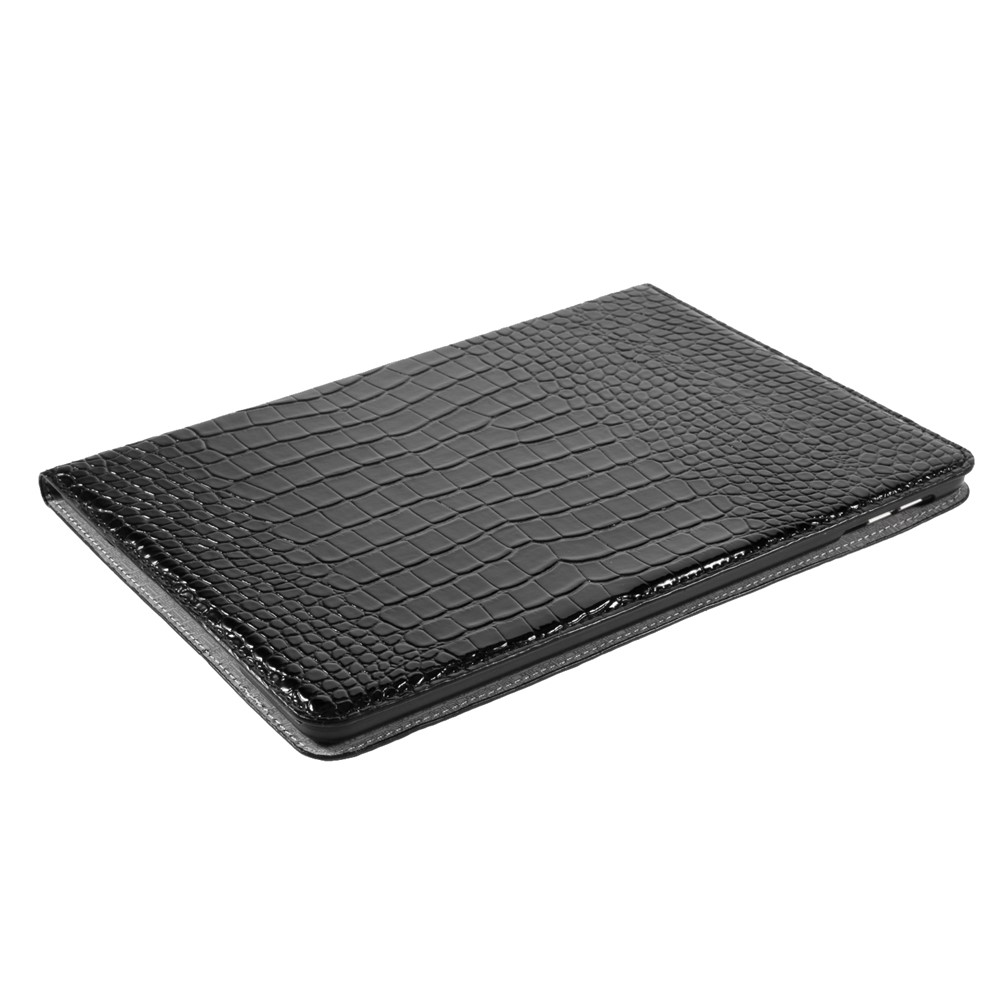 Krokodil Textur Leder Brieftasche Halterung Fall Für IPad Air 2 - Schwarz-4