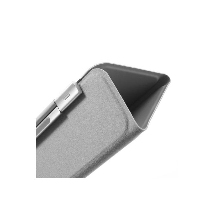 Tri-Fold Single Front Smart Leather Cover Auto Sleep/Wakeup for iPad Air 2 - Light Gray-5