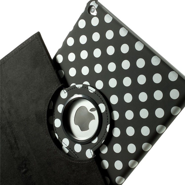 Polka Dots 360 Degree Rotary Leather Stand Case for iPad Air 2 - Black-10