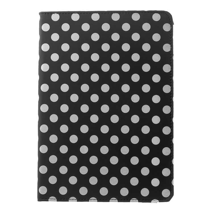 Polka Dots 360 Degree Rotary Leather Stand Case for iPad Air 2 - Black-2