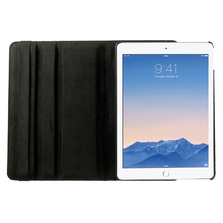 Polka Dots 360 Degree Rotary Leather Stand Case for iPad Air 2 - Black-7