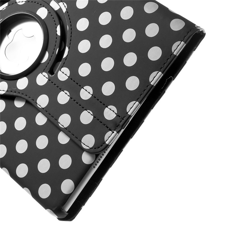 Polka Dots 360 Degree Rotary Leather Stand Case for iPad Air 2 - Black-9