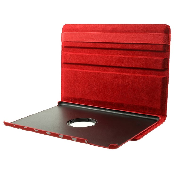 Polka Dots 360 Degree Rotary Leather Stand Cover for iPad Air 2 - Red-11