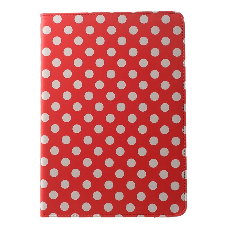 Polka Dots 360 Degree Rotary Leather Stand Cover for iPad Air 2 - Red-2