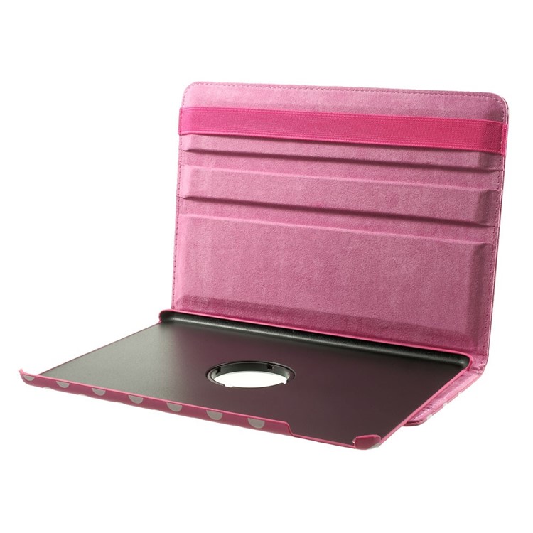 Polka Dots 360 Degree Rotary Leather Stand Shell for iPad Air 2 - Pink-11
