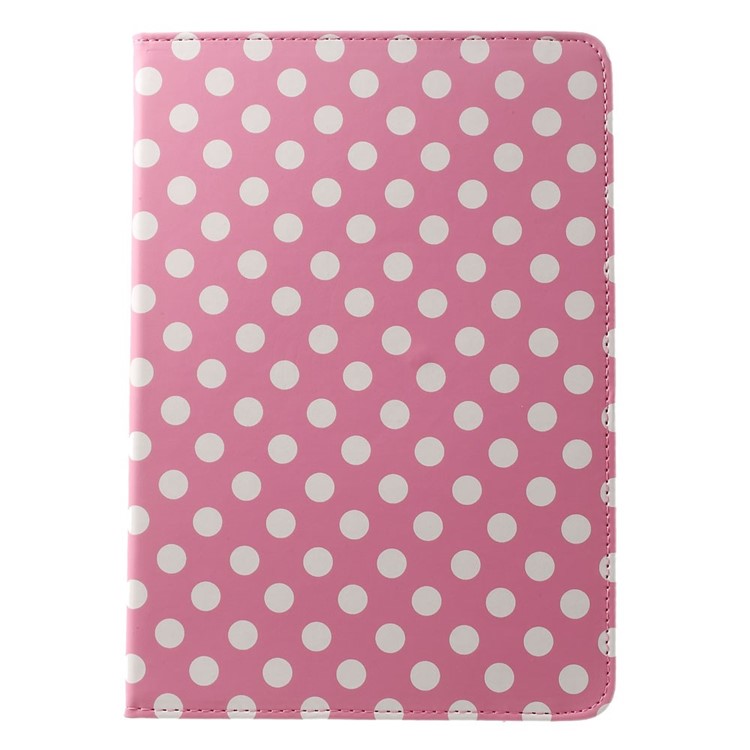Polka Dots 360 Degree Rotary Leather Stand Shell for iPad Air 2 - Pink-2