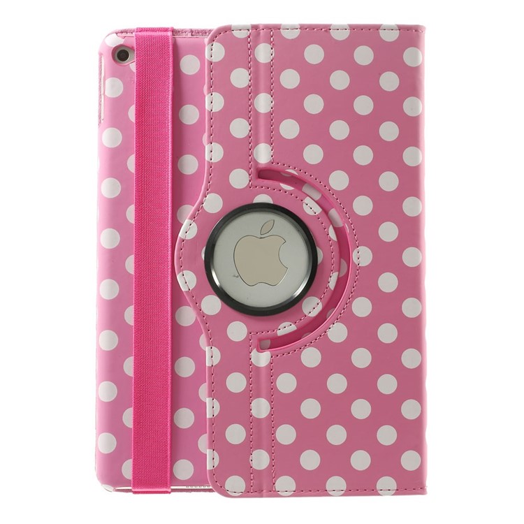 Polka Dots 360 Degree Rotary Leather Stand Shell for iPad Air 2 - Pink-3