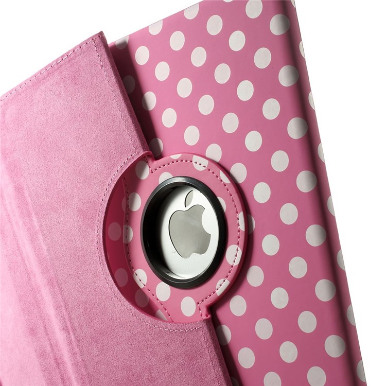Polka Dots 360 Degree Rotary Leather Stand Shell for iPad Air 2 - Pink-8