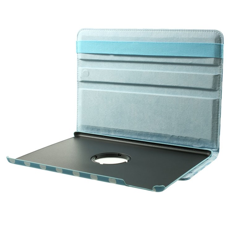 Polka Dots 360 Degree Rotary Leather Stand Case Cover for iPad Air 2 - Blue-12