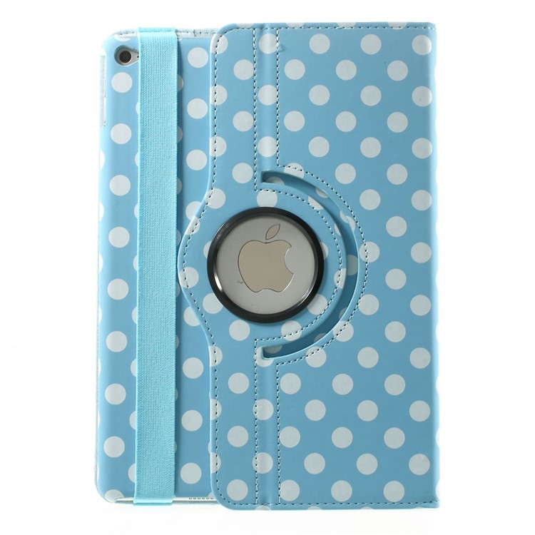 Polka Dots 360 Degree Rotary Leather Stand Case Cover for iPad Air 2 - Blue-3