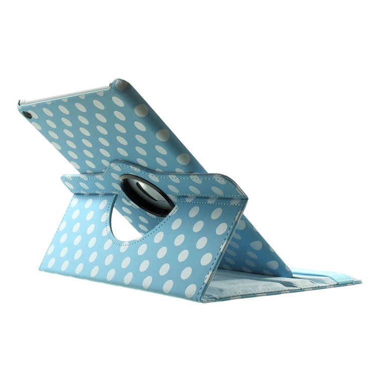 Polka Dots 360 Degree Rotary Leather Stand Case Cover for iPad Air 2 - Blue-6