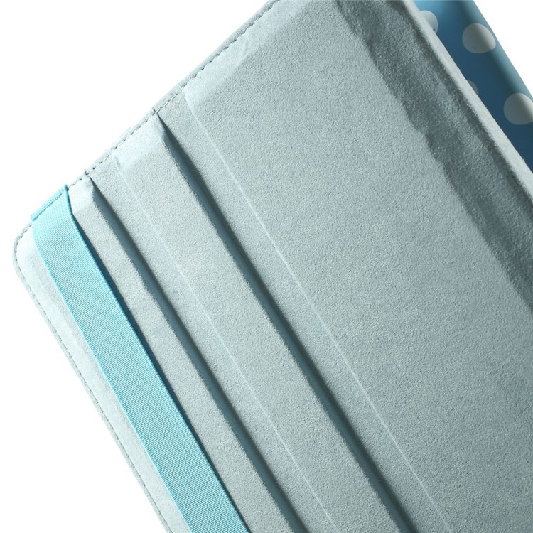 Polka Dots 360 Degree Rotary Leather Stand Case Cover for iPad Air 2 - Blue-8