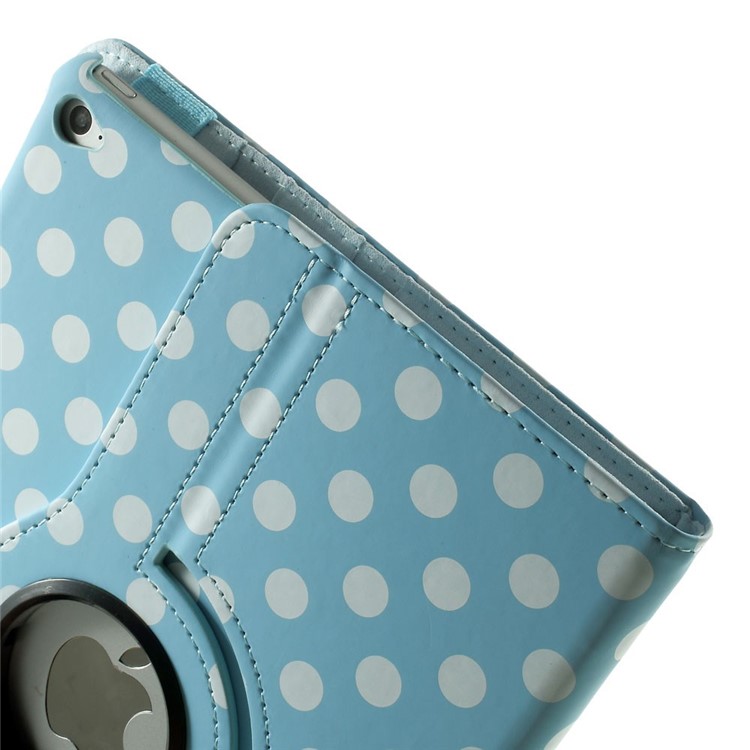 Polka Dots 360 Degree Rotary Leather Stand Case Cover for iPad Air 2 - Blue-9