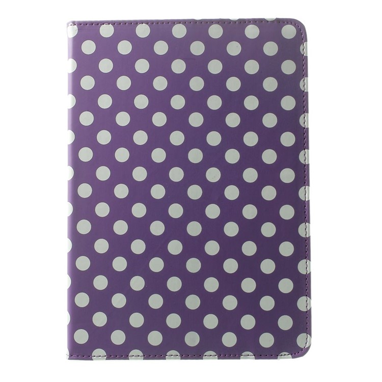 Polka Dots 360 Degree Rotary Leather Stand Case Shell for iPad Air 2 - Purple-2