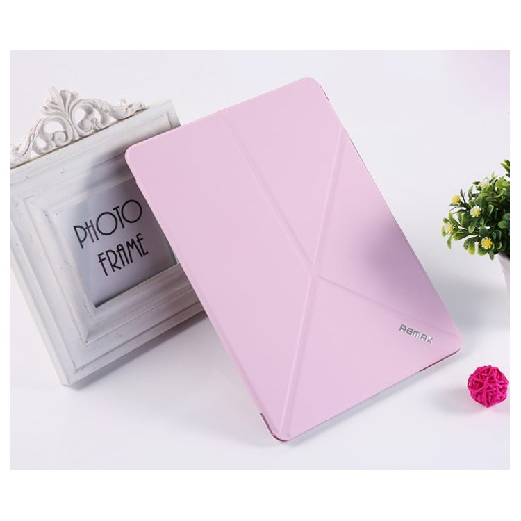REMAX Transformer Series Origami Stand Smart Leather Cover for iPad Air 2 - Pink-2