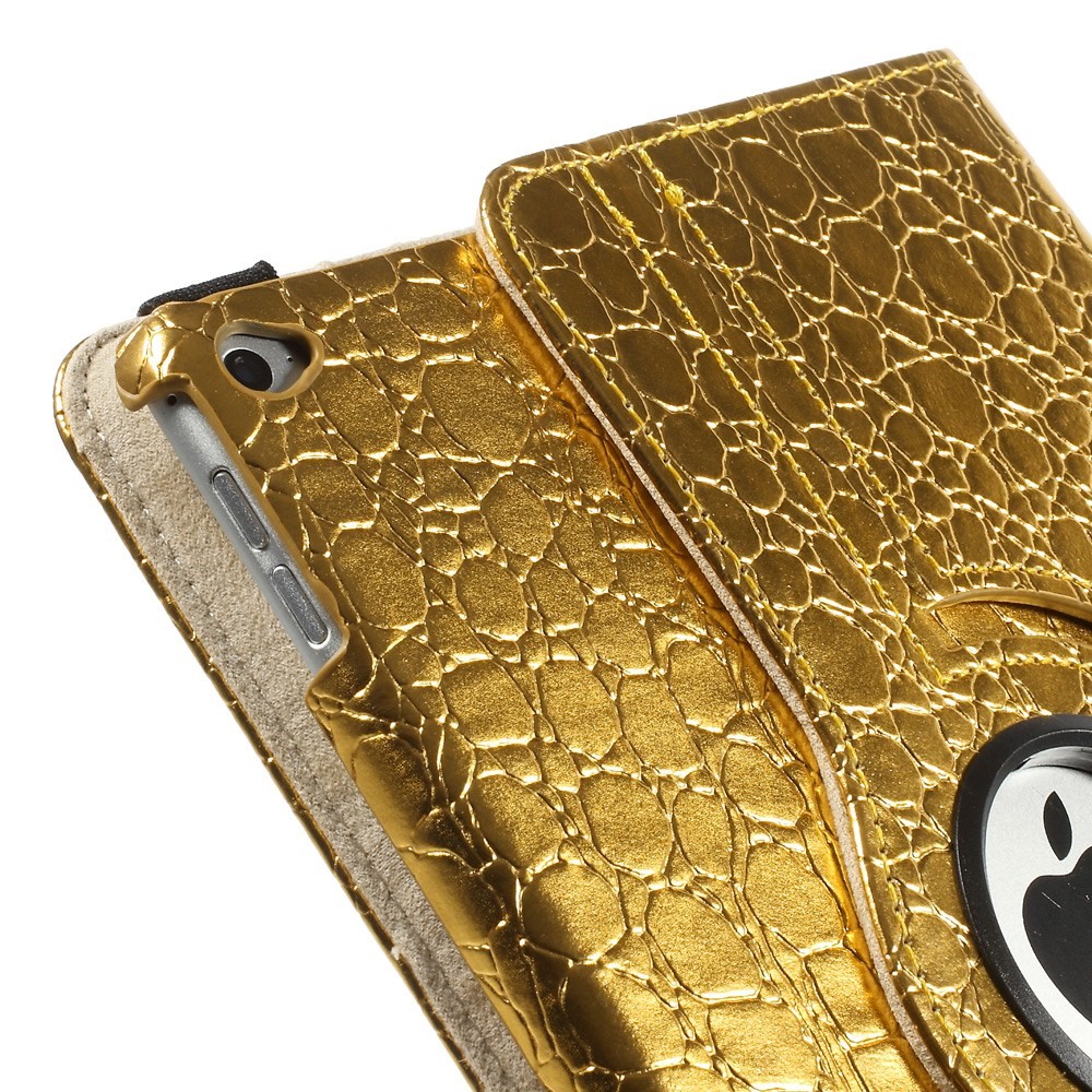 Gold Crocodile Texture PU Leather Cover Case for iPad Air 2 w/ 360 Degree Rotary Stand-10