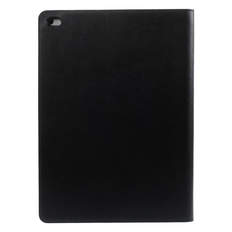 Black DOORMOON Genuine Leather Smart Case with Stand for iPad Air 2-3