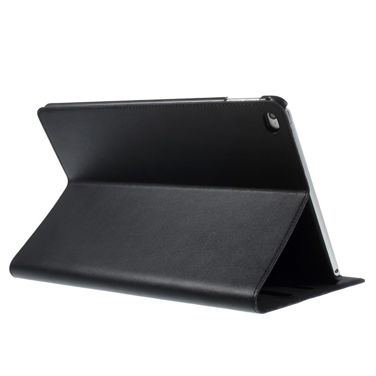 Black DOORMOON Genuine Leather Smart Case with Stand for iPad Air 2-4