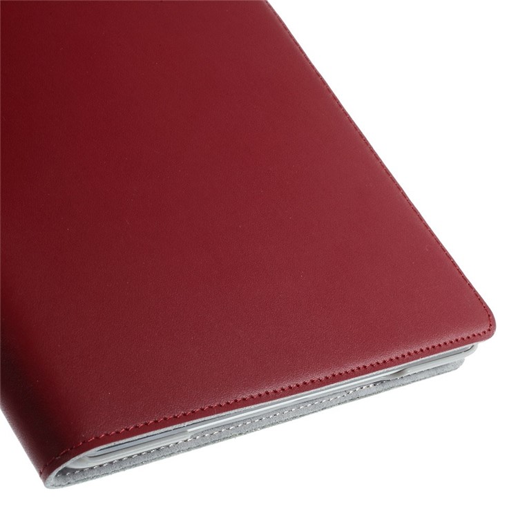 Red for iPad Air 2 DOORMOON Intelligent Genuine Leather Case with Stand-6