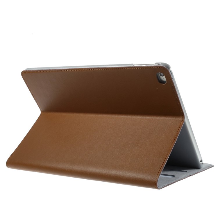 Brown DOORMOON Smart Genuine Leather Stand Case for iPad Air 2-4