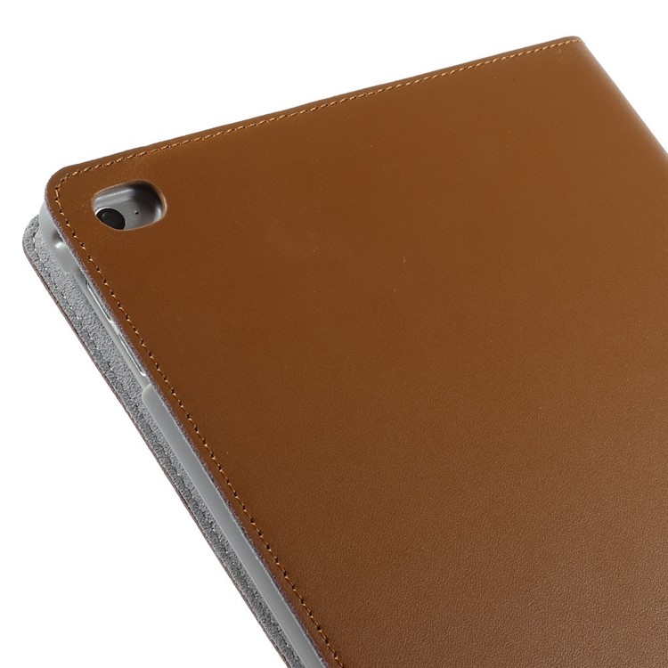 Brown DOORMOON Smart Genuine Leather Stand Case for iPad Air 2-5