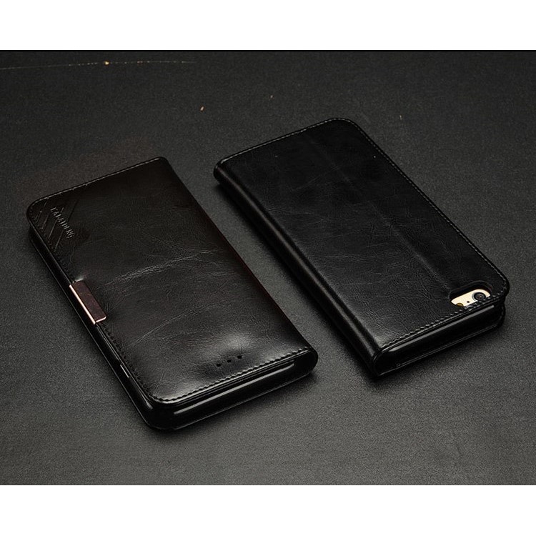 KLD Royale II Series for iPhone 6 Plus / 6s Plus (5.5) Genuine Leather Case with Card Slots - Black-2