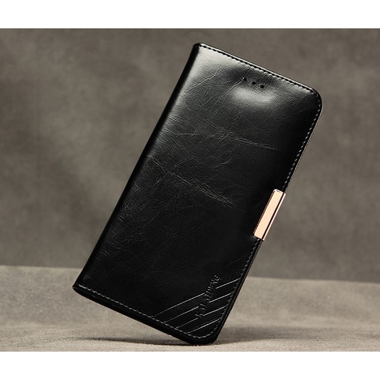 KLD Royale II Series for iPhone 6 Plus / 6s Plus (5.5) Genuine Leather Case with Card Slots - Black-3