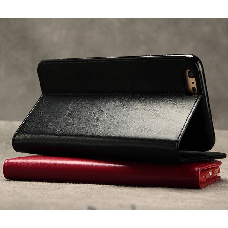 KLD Royale II Series for iPhone 6 Plus / 6s Plus (5.5) Genuine Leather Case with Card Slots - Black-4