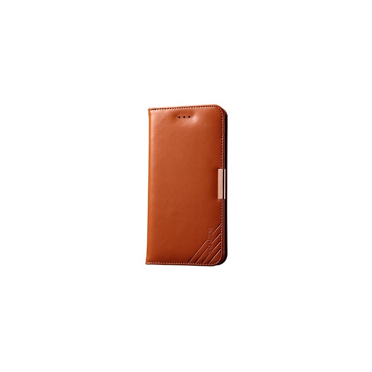 KLD Royale II Series for iPhone 6 Plus / 6s Plus Genuine Leather Stand Cover Card Holder - Brown-1