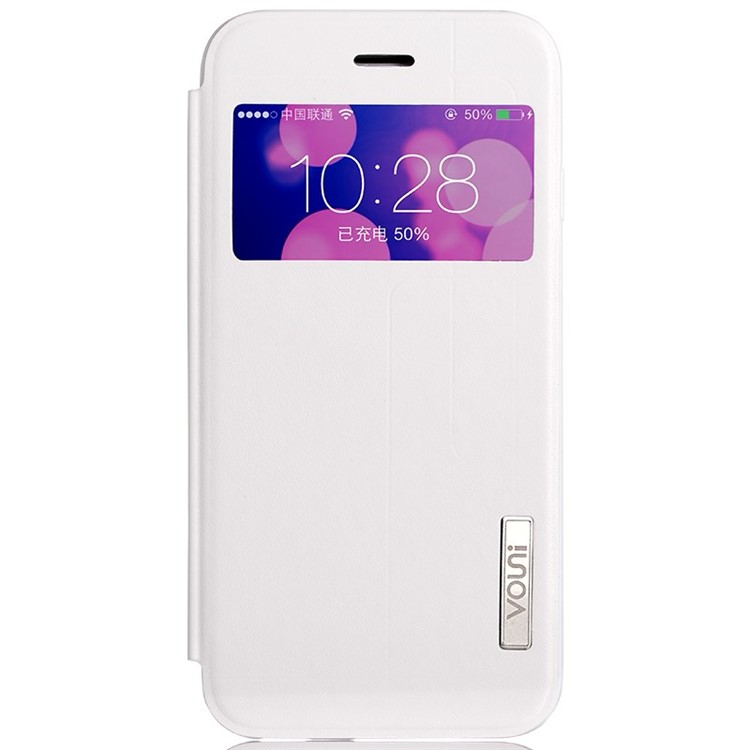 VOUNI Visual Series Unique View Window Leather Case for iPhone 6 Plus / 6s Plus 5.5 Inch - White-1