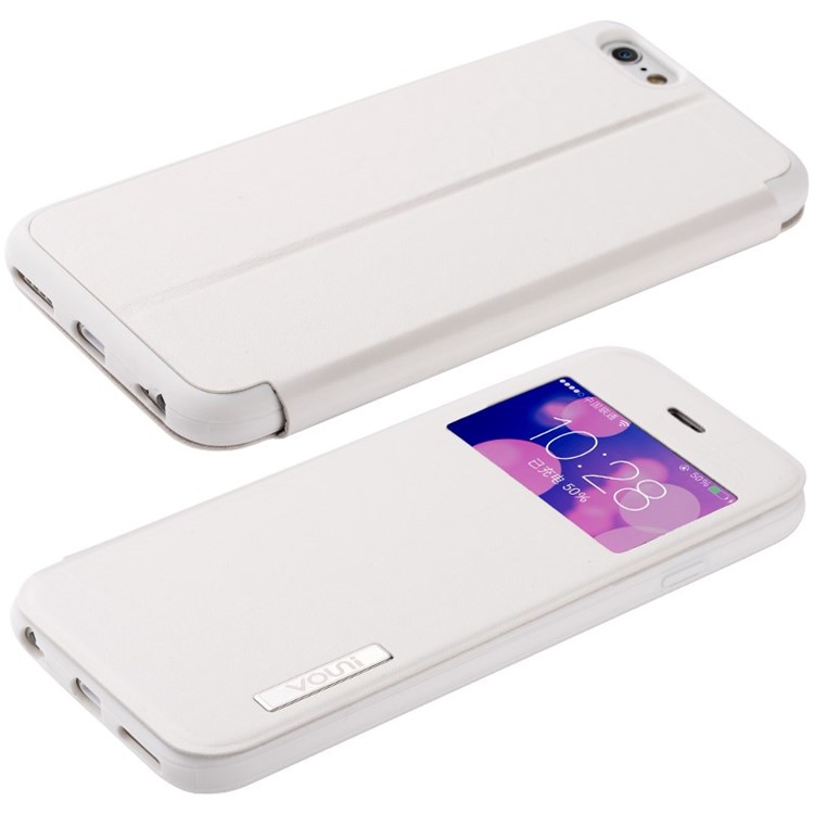 VOUNI Visual Series Unique View Window Leather Case for iPhone 6 Plus / 6s Plus 5.5 Inch - White-5