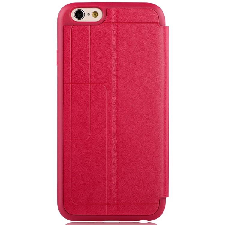 VOUNI Unique Window View Leather Pretective Case for iPhone 6 / 6s 4.7 Inch - Red-2