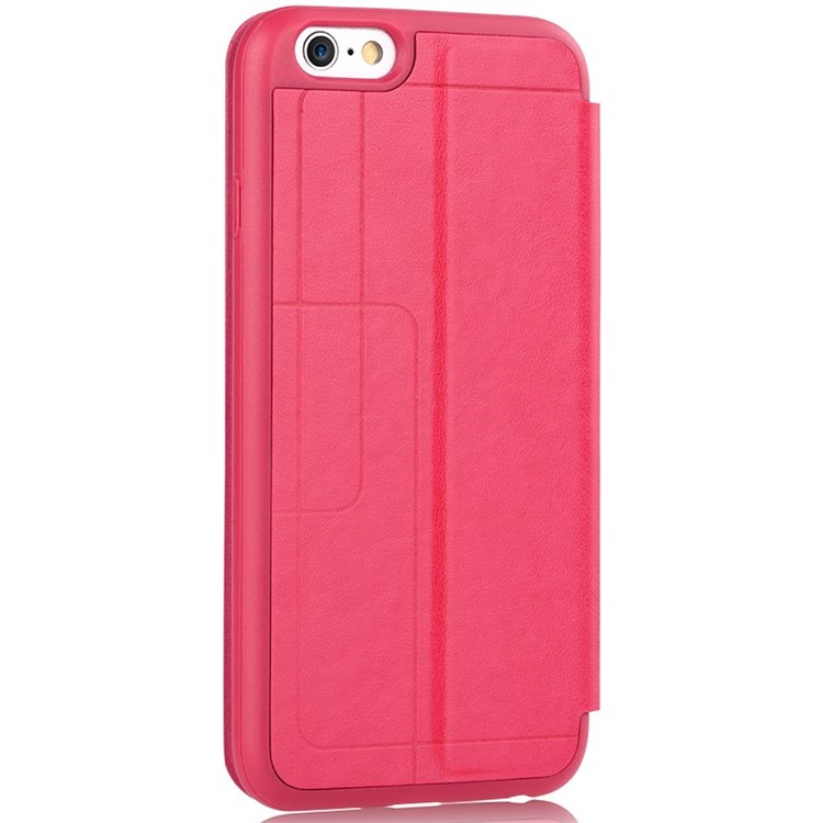 VOUNI Unique Window View Leather Pretective Case for iPhone 6 / 6s 4.7 Inch - Red-4