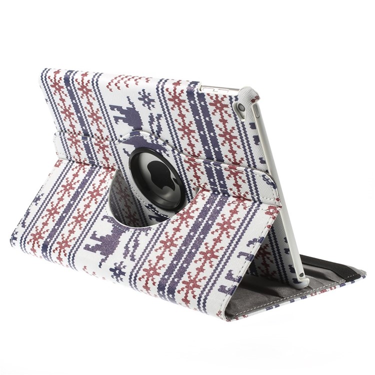 Blue Deer & Red Snow 360-degree Swivel Stand Leather Shell for iPad Air 2 w/ Elastic Band-2