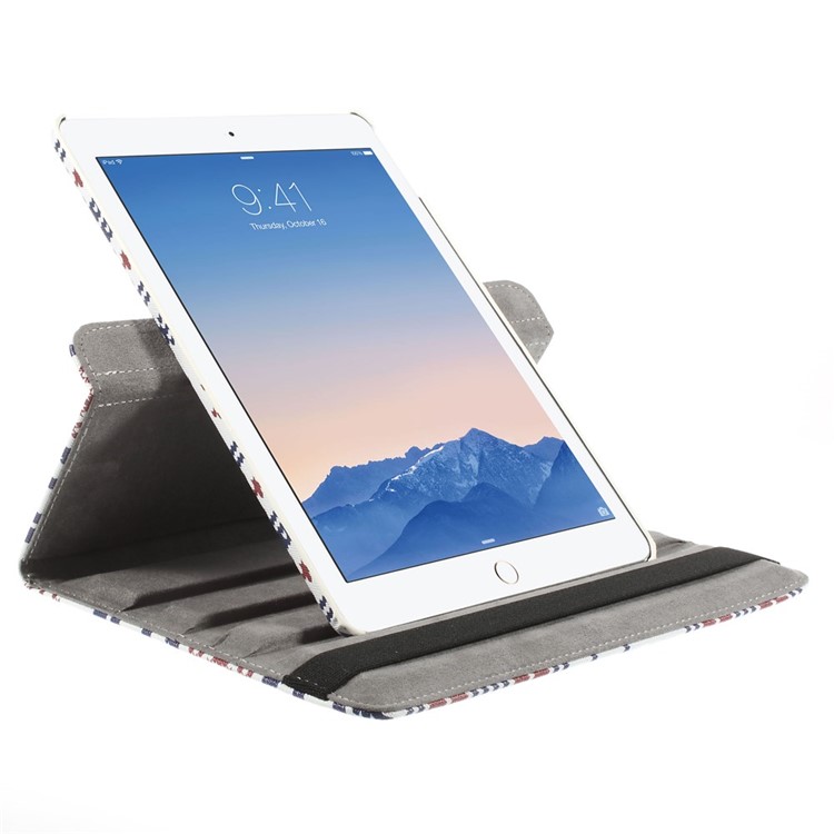 Blue Deer & Red Snow 360-degree Swivel Stand Leather Shell for iPad Air 2 w/ Elastic Band-3