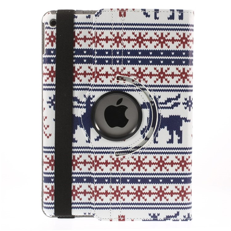 Blue Deer & Red Snow 360-degree Swivel Stand Leather Shell for iPad Air 2 w/ Elastic Band-6