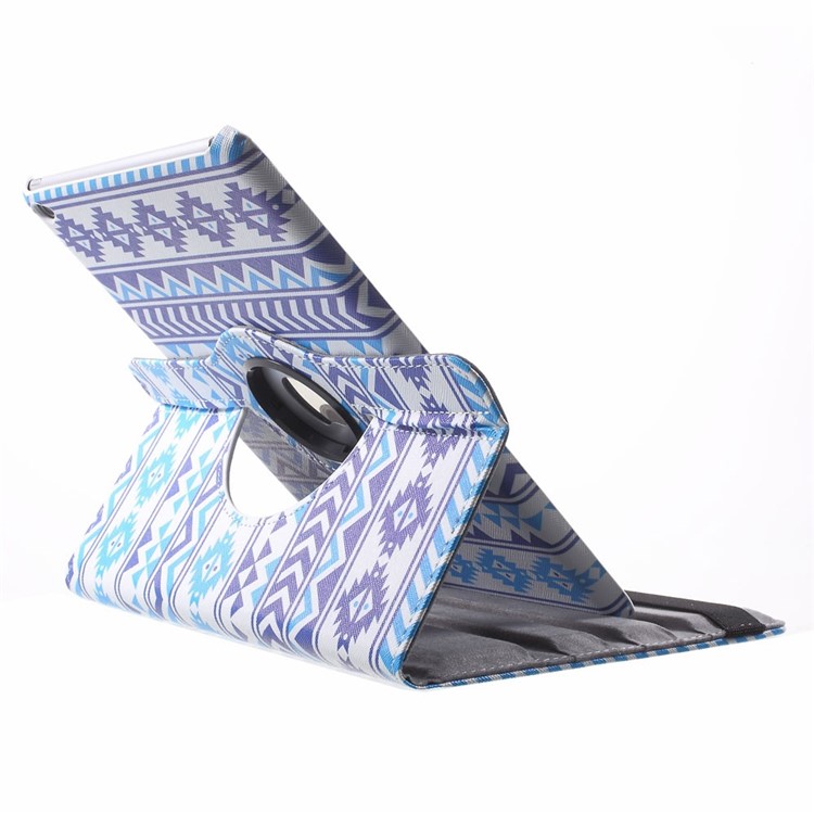 Smart Leather Folio Cover with Swivel Stand for iPad Air 2 Blue Tribal Pattern-6