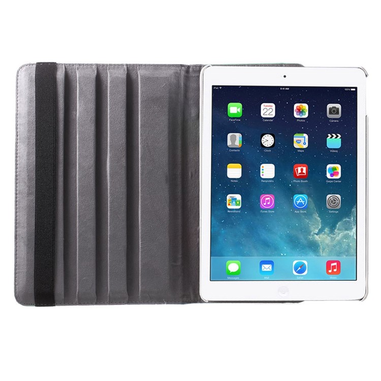 Smart Leather Folio Cover with Swivel Stand for iPad Air 2 Blue Tribal Pattern-7