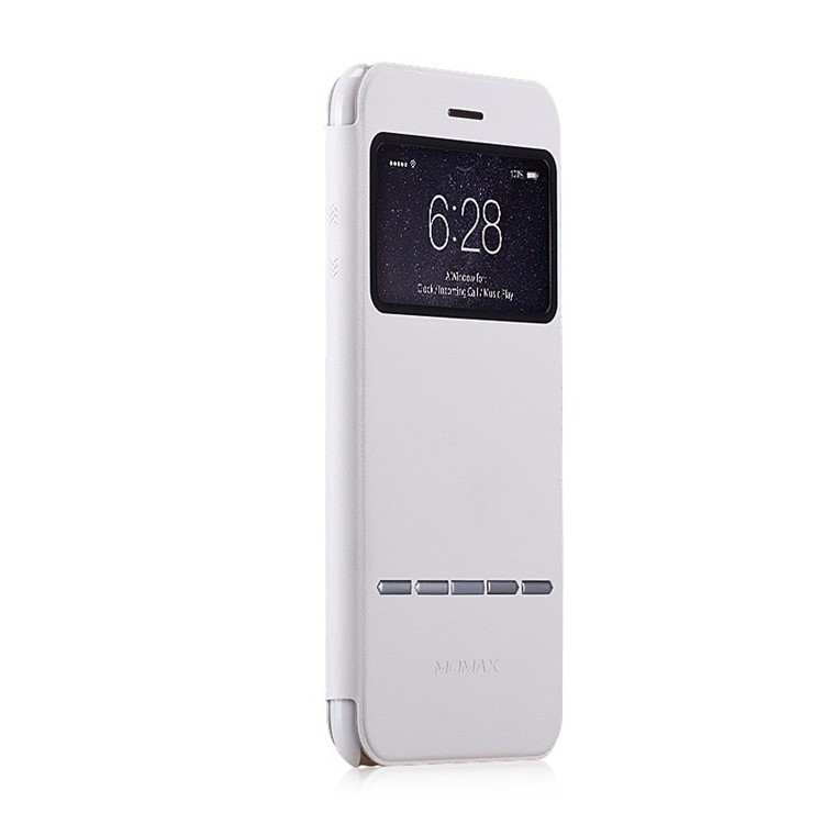 MOMAX Flip View Slide Answer Leather Case for iPhone 6 Plus / 6s Plus 5.5 Inch - White-2