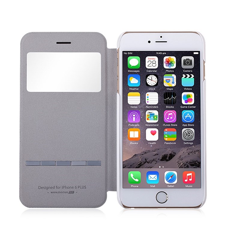 MOMAX Flip View Slide Answer Leather Case for iPhone 6 Plus / 6s Plus 5.5 Inch - White-4