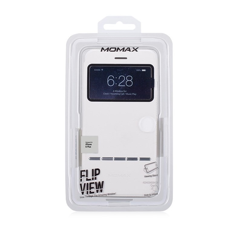 MOMAX Flip View Slide Answer Leather Case for iPhone 6 Plus / 6s Plus 5.5 Inch - White-6
