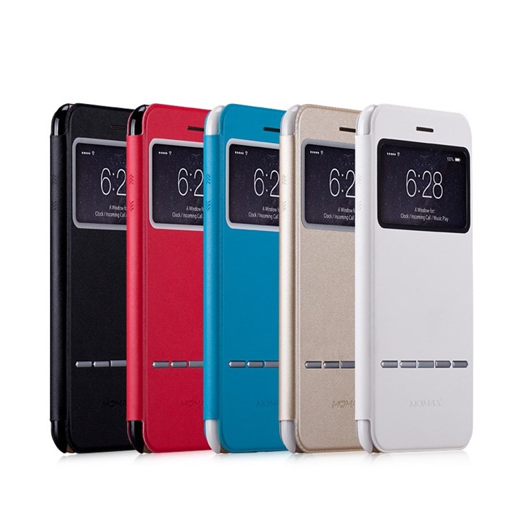 MOMAX Flip View Slide Answer Leather Stand Cover for iPhone 6 Plus / 6s Plus - Gold-10