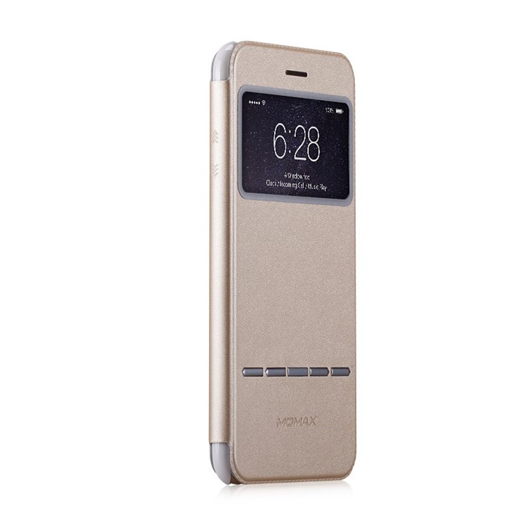 MOMAX Flip View Slide Answer Leather Stand Cover for iPhone 6 Plus / 6s Plus - Gold-2