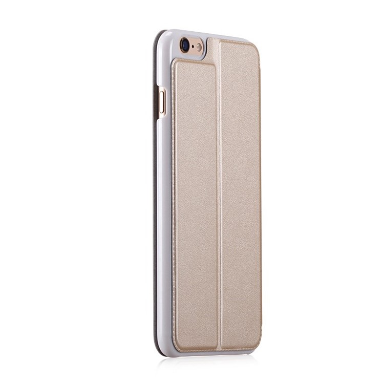 MOMAX Flip View Slide Answer Leather Stand Cover for iPhone 6 Plus / 6s Plus - Gold-3